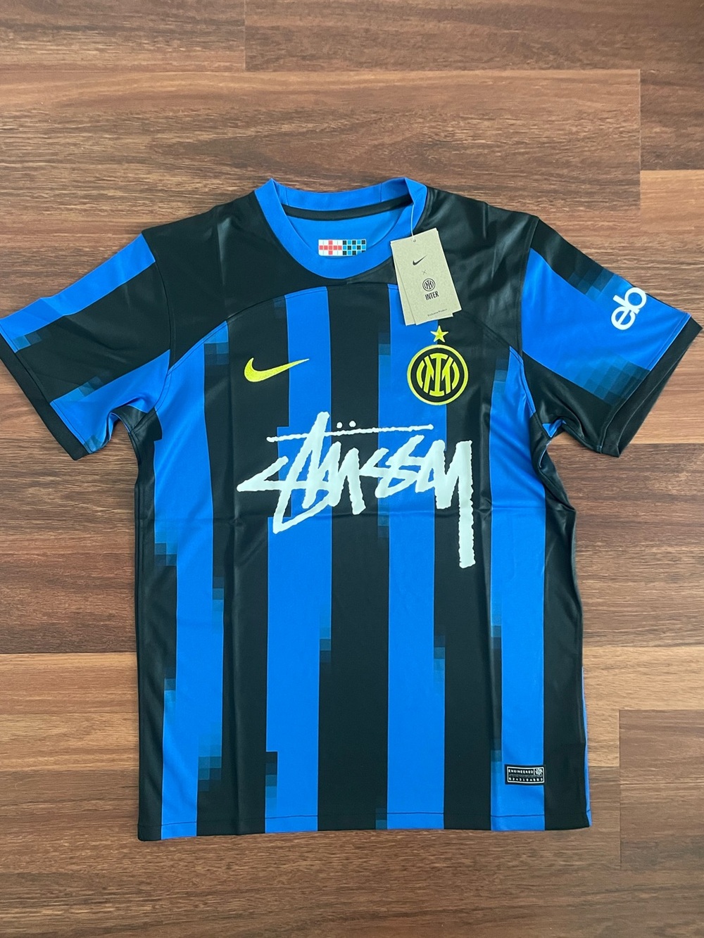Stüssy x Nike Inter Milan Blue & Black Striped Jersey size medium